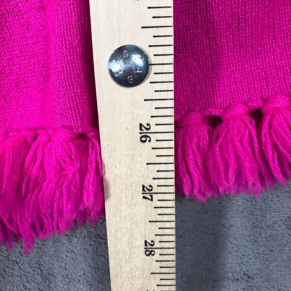 Lilly Pulitzer Sweater Womens Small Pink 100% Cashmere Wrap Fringe Button - Picture 6 of 7